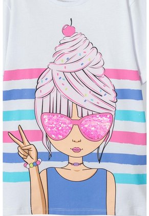 Camiseta Mic Blanca Manga Corta Para Niña 4