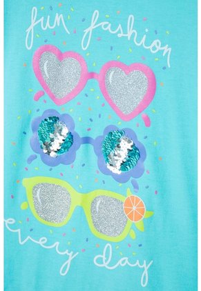 Camiseta Mic Azul Manga Corta Para Niña 4