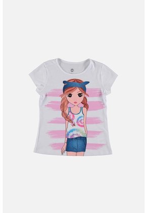 Camiseta De Mic Manga Corta Blanco Para Niña 8