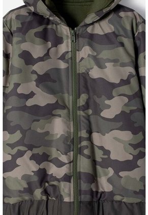 Chaqueta De Mic Con Cierre Verde Militar Para Niño 12