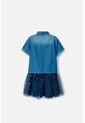 Vestido De Mic Con Falda En Tull Azul Para Niña 8 de MARCA MIC