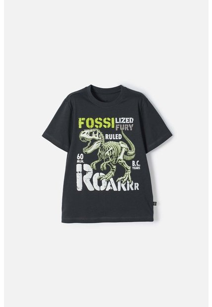 Camiseta Mic Manga Corta Gris Grafito Para Niño 8