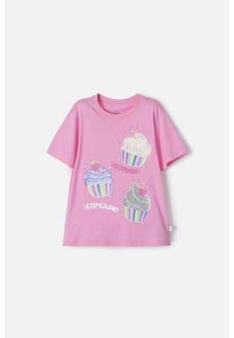 Camiseta Mic Rosada De Diseño Clásico Para Niña 4 MARCA MIC