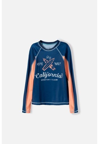 Camiseta De Baño Mic Manga Larga Azul Para Niño 6 MARCA MIC