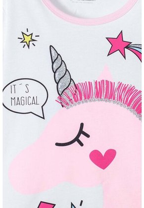 Pijama De Mic Con Pantalón Largo Blanco Y Gris Para Niña 10