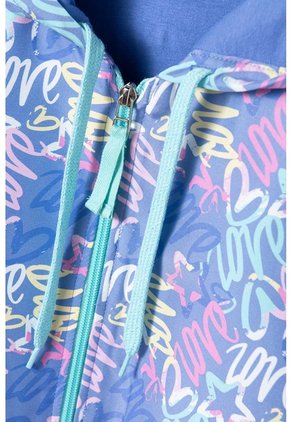 Chaqueta De Mic Con Cierre Y Capucha Azul Para Niña 12
