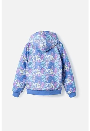 Chaqueta De Mic Con Cierre Y Capucha Azul Para Niña 12