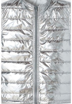 Chaleco Mic Color Plata Con Cierre Frontal Para Niña 4