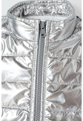Chaleco Mic Color Plata Con Cierre Frontal Para Niña 4
