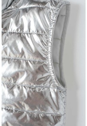Chaleco Mic Color Plata Con Cierre Frontal Para Niña 4