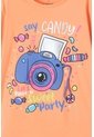 Camiseta Mic Naranja Con Estampado En Frente Para Niña 4 de MARCA MIC