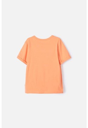 Camiseta Mic Naranja Con Estampado En Frente Para Niña 4
