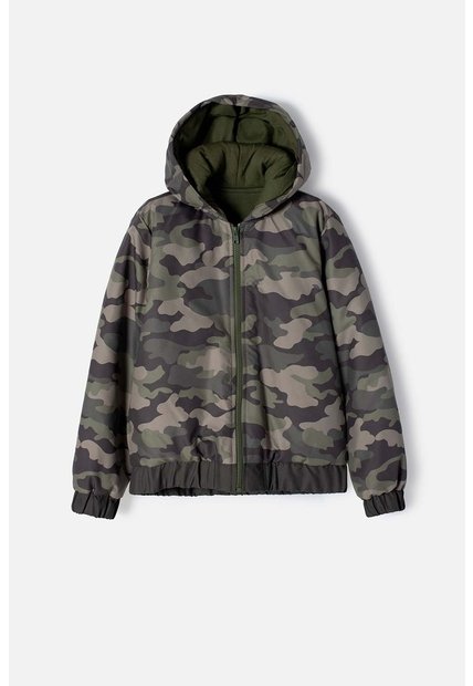 Chaqueta De Mic Con Cierre Verde Militar Para Niño 12