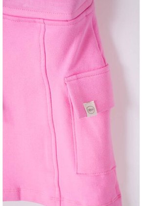Falda De Mic Con Bolsillos Rosada Para Niña 10