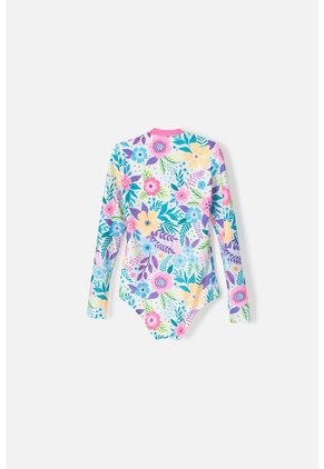 Vestido De Baño Mic Manga Larga Multicolor Para Niña 6