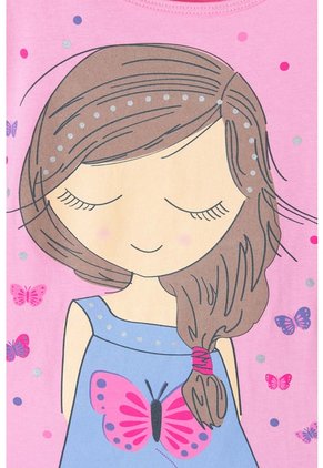 Camiseta De Mic Manga Corta Rosada Para Niña 12