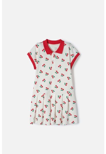 Vestido De Mic Manga Corta Marfil Para Niña 6