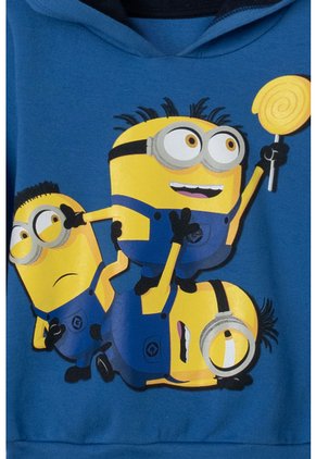 Buzo De Minions Azul Con Capucha Para Niño 2T A 5T 3T