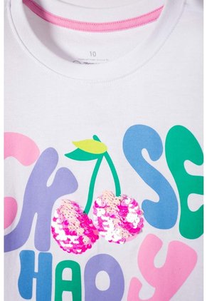 Camiseta De Mic Manga Corta Blanco Para Niña 6