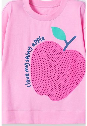 Camiseta De Mic Manga Corta Rosado Para Niña 8