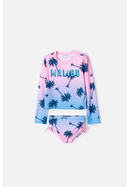 Vestido De Baño Mic Multicolor De Camiseta Manga Larga Para Niña 4
