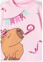 Camiseta De Capybara Rosa Pastel Manga Corta Para Niña 6 de MARCA MIC
