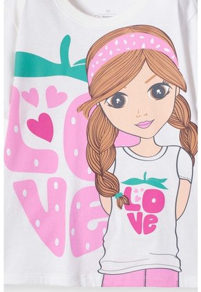 Camiseta De Mic Manga Corta Multicolor Para Niña 10