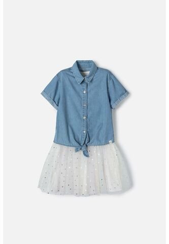 Vestido De Mic Con Falda En Tull Multicolor Para Niña 10 MARCA MIC