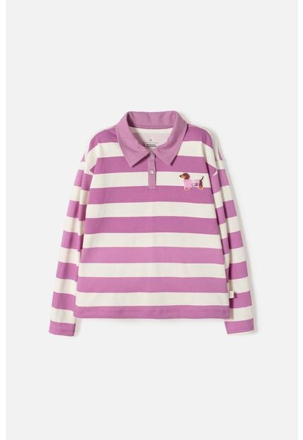 Camiseta Tipo Polo De Mic Multicolor Para Niña 12