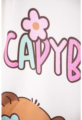 Buzo De Capybara Marfil De Diseño Cerrado Para Niña 4