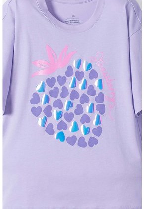 Camiseta De Mic Manga Corta Lavanda Claro Para Niña 4