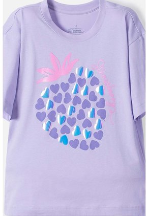 Camiseta De Mic Manga Corta Lavanda Claro Para Niña 4