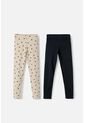 Pack X2 Leggins De Mic Caqui Y Negro Para Niña 12 de MARCA MIC