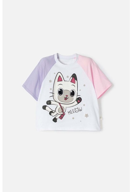 Camiseta De Gabby’s Dollhouse Manga Corta Multicolor Para Niña