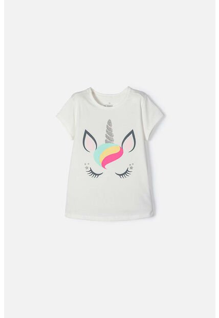 Camiseta Mic Manga Corta Marfil Para Niña 10