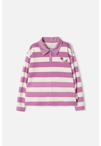 Camiseta Tipo Polo De Mic Multicolor Para Niña 4 MARCA MIC