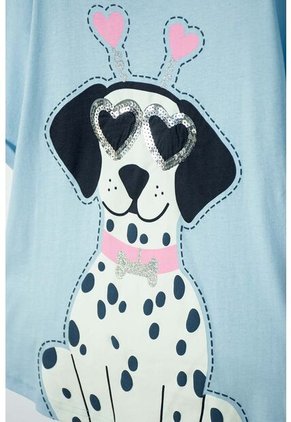 Camiseta De Mic Manga Corta Azul Para Niña 4