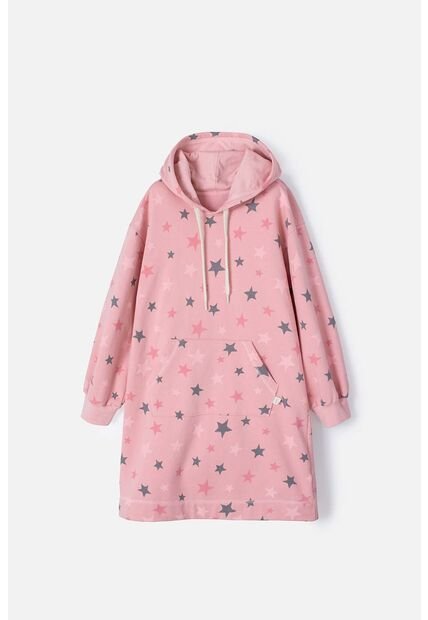 Vestido De Mic Manga Larga Y Gorro  Rosado Para Niña 4