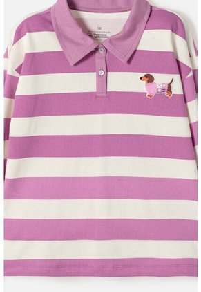 Camiseta Tipo Polo De Mic Multicolor Para Niña 4