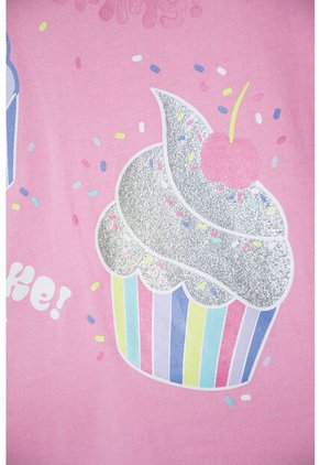 Camiseta Mic Rosada De Diseño Clásico Para Niña 8