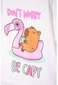 Camiseta De Capybara Marfil Estampada En Frente Para Niña 12 de MARCA MIC