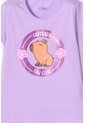 Camiseta De Capybara Manga Corta Violeta Para Niña 12 de MARCA MIC