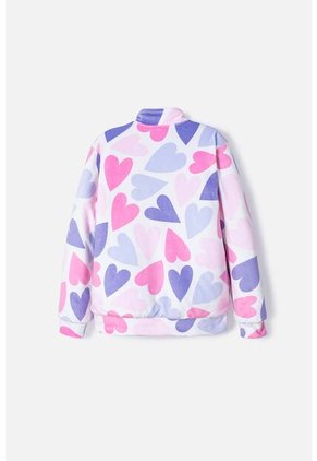 Chaqueta Mic Multicolor Con Estampado De Corazones Para Niña 12