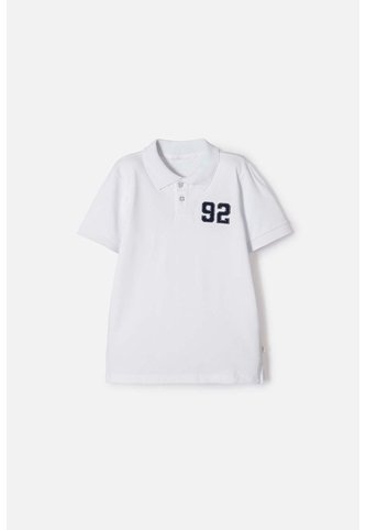 Camiseta Tipo Polo Mic Blanco Para Niño 12 MARCA MIC