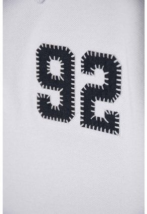 Camiseta Tipo Polo Mic Blanco Para Niño 12
