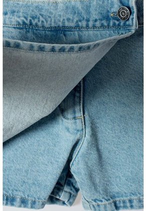 Falda De Mic Con Bolsillos Azul Para Niña 10