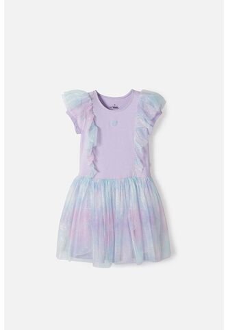 Vestido De Mic Con Falda En Tull Morado Para Niña 4 MARCA MIC