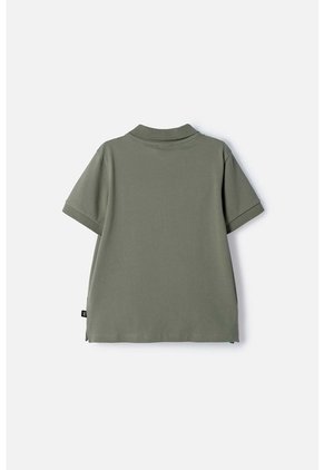 Camiseta Tipo Polo De Mic Verde Para Niño 10