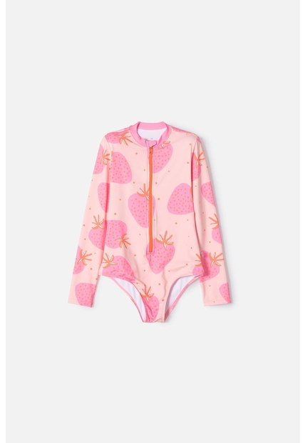 Vestido De Baño De Mic Manga Larga Multicolor Para Niña 14