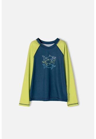 Camiseta De Baño De Mic Azul Y Verde Para Niño 12 MARCA MIC